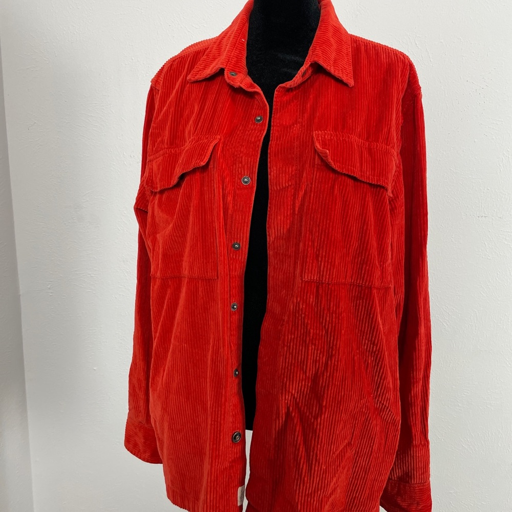 90s Oversized Red Corduroy Jacket